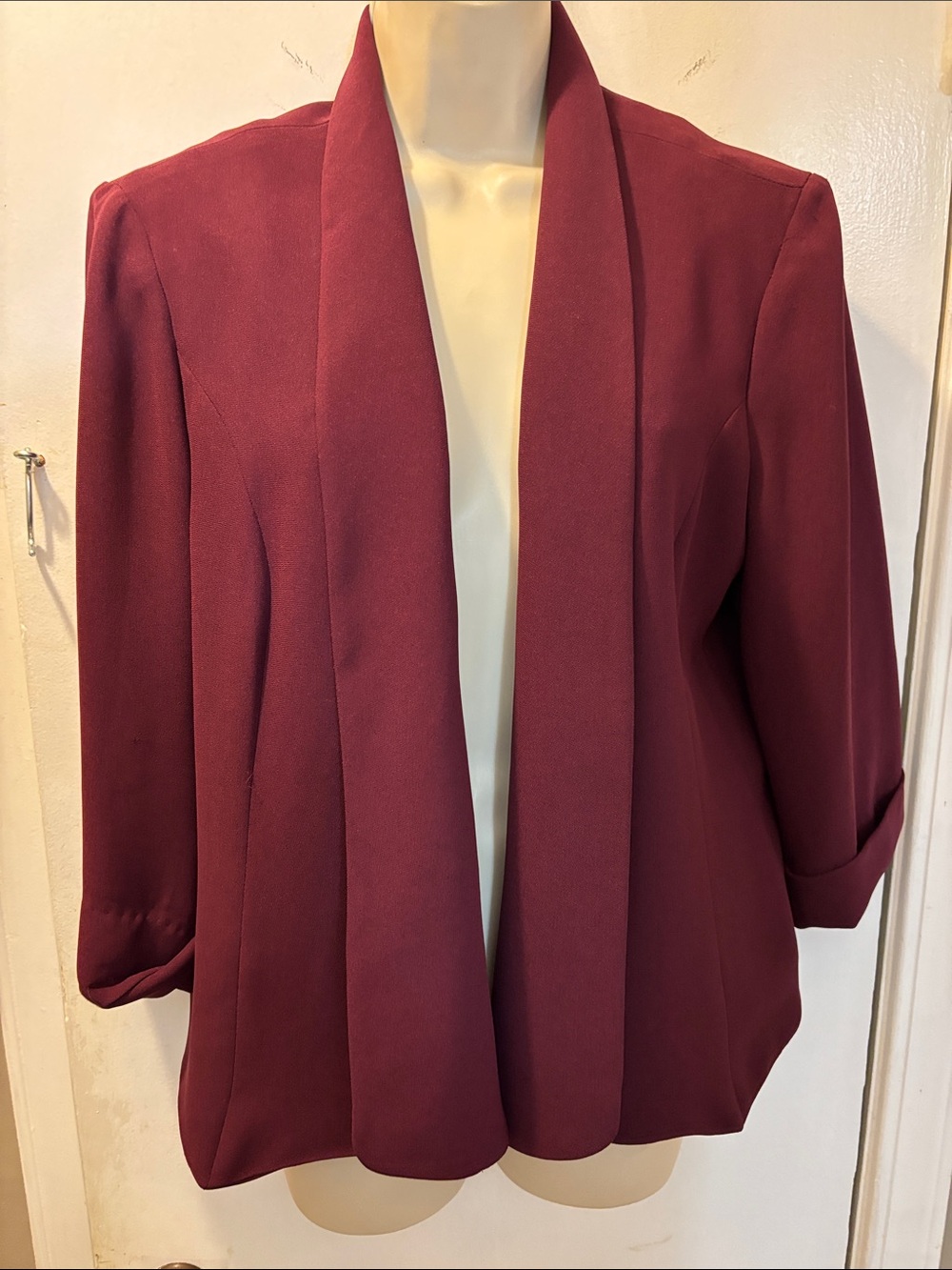 Alberto Makali Open Front Blazer Jacket - Burgundy 26-471